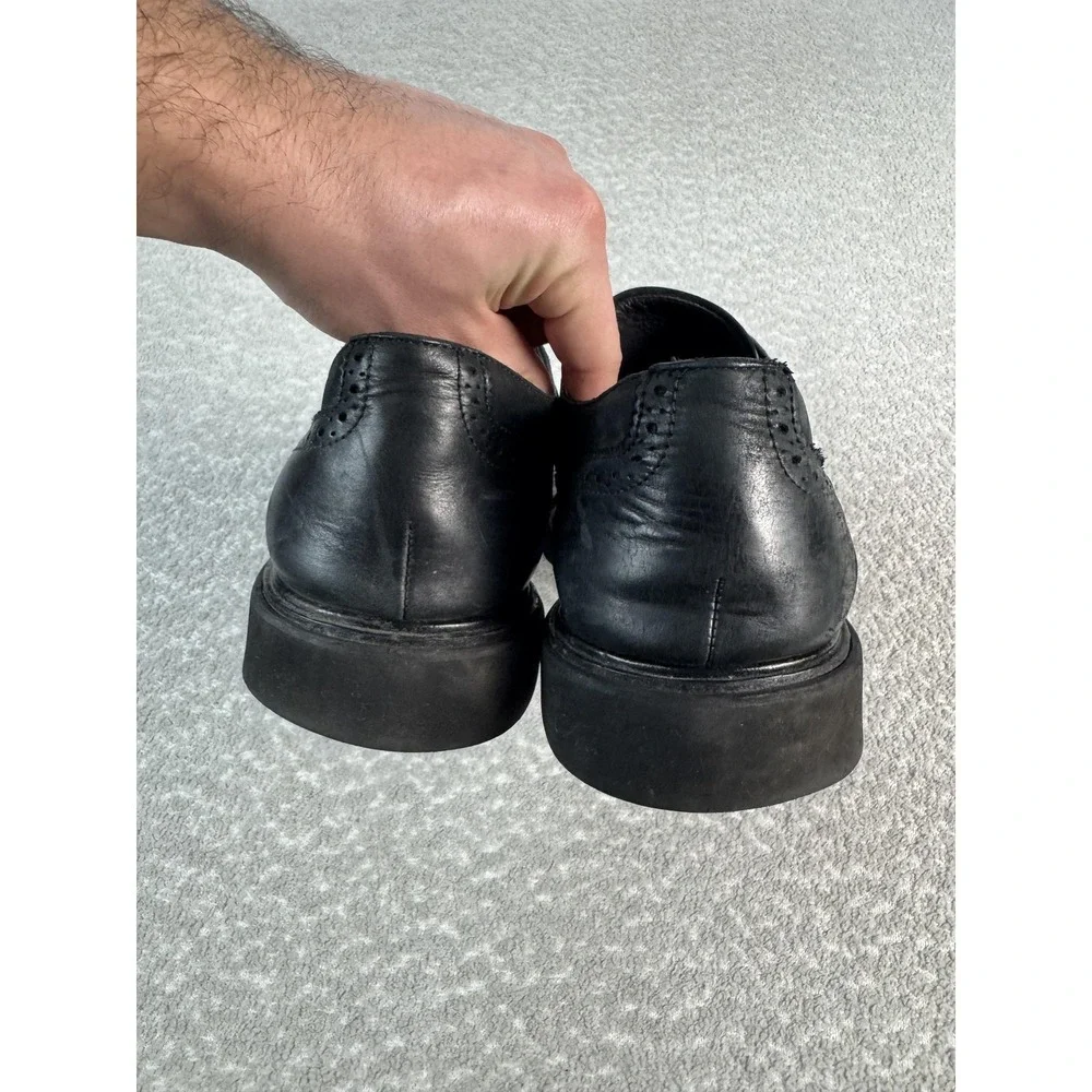 Tod's Shoes Mens Size 11‎ Black Leather Wingtip Brogue Dress Made In Italy
